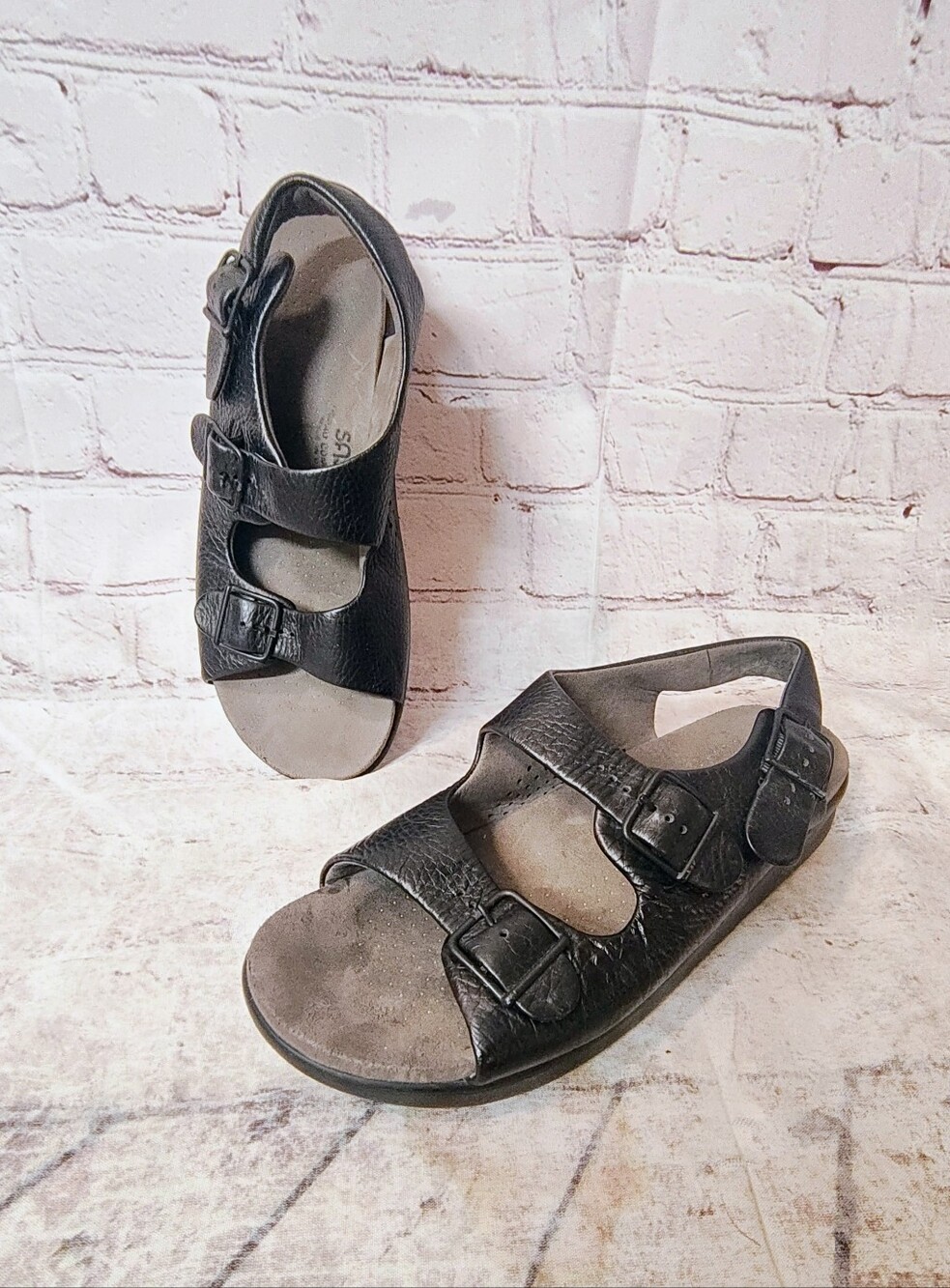 SAS Women's Relaxed Heel Strap Sandals Black 11.5 Comfort Othepedic